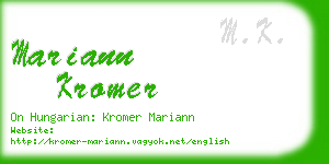 mariann kromer business card